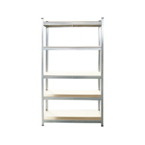 Raft metalic cu 5 polite MDF. 180x100x45cm. 250kg/polita. montaj fara suruburi. galvanizat