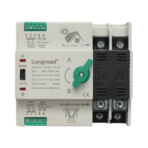 Comutator ATS 220V monofazat. separator automat de la panouri fotovoltaice la retea ATS-2P-63A Suntree