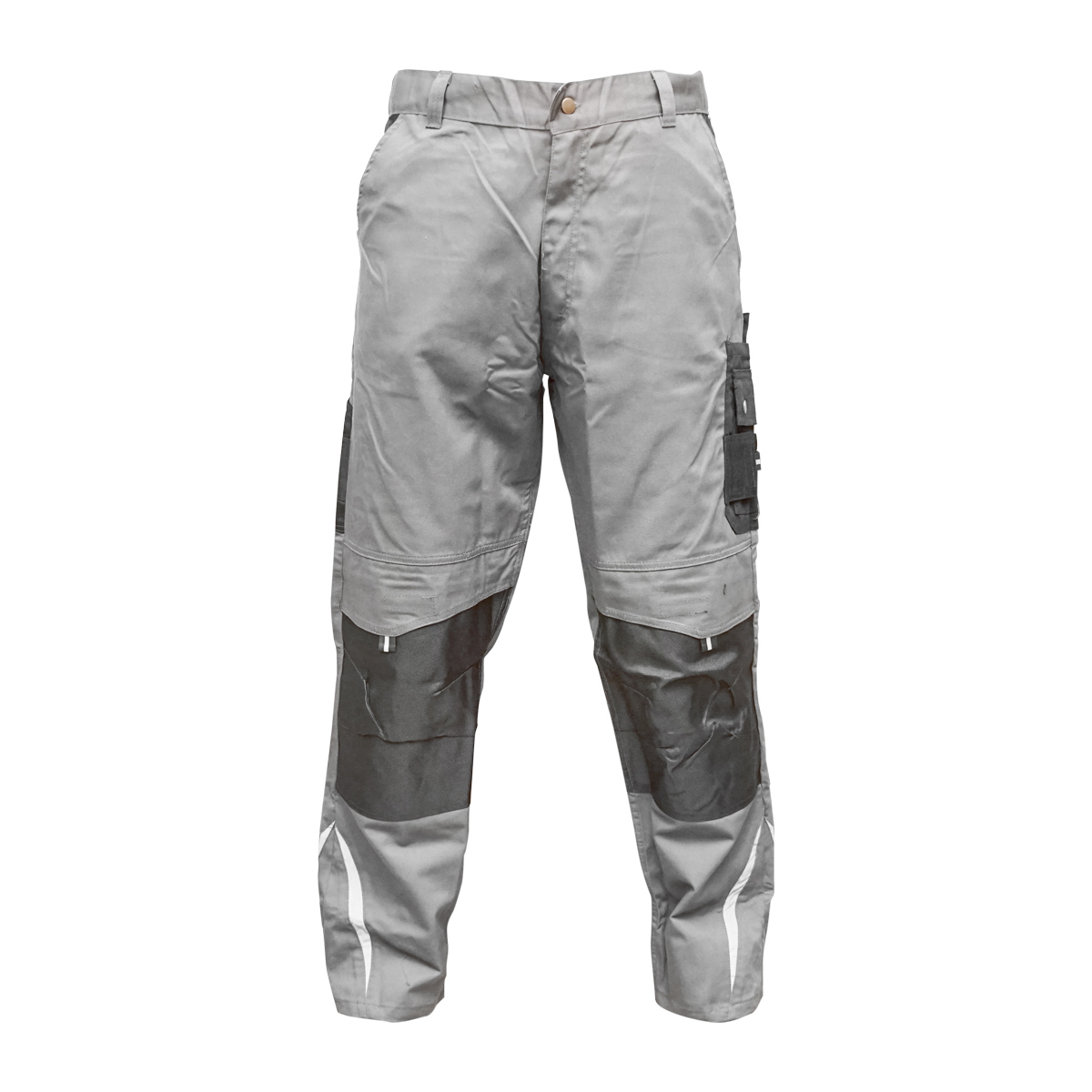 Pantaloni de lucru, poliester cu bumbac, gri cu negru, L Breckner Germany