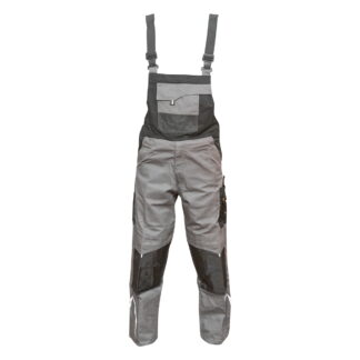 Pantaloni de lucru cu pieptar, salopeta din poliester cu bumbac, gri cu negru, S Breckner Germany