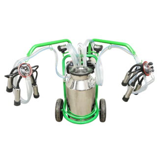 Aparat de muls vaci 2 posturi bidon 40L inox cu butelie, vacuum rezervor Breckner Germany