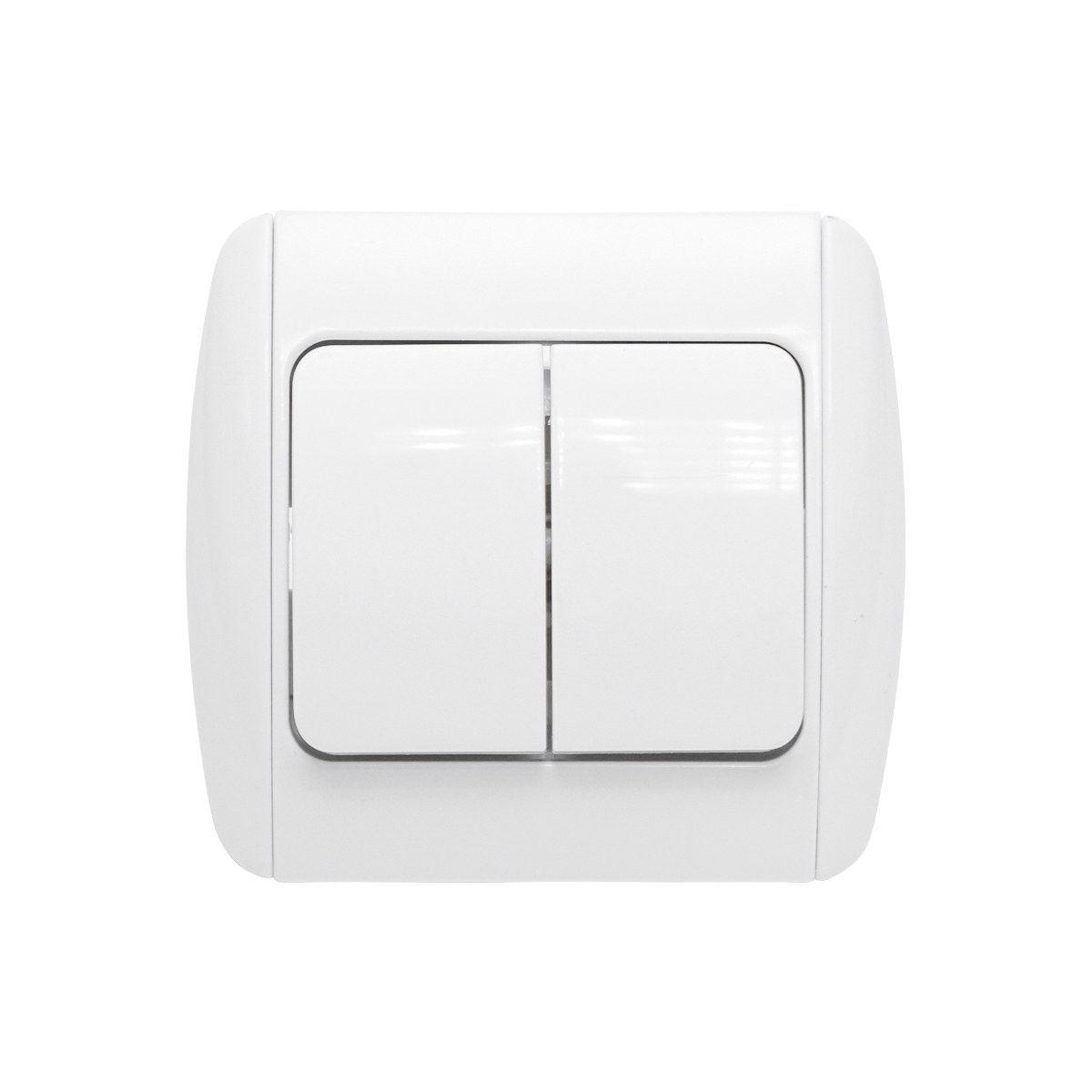 Intrerupator alb dublu ST MAKEL 220V - 250V, 10A incastrat, ceramica