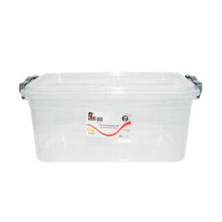 Cutie depozitare 15L cu capac din plastic, transparenta 280x430x175mm