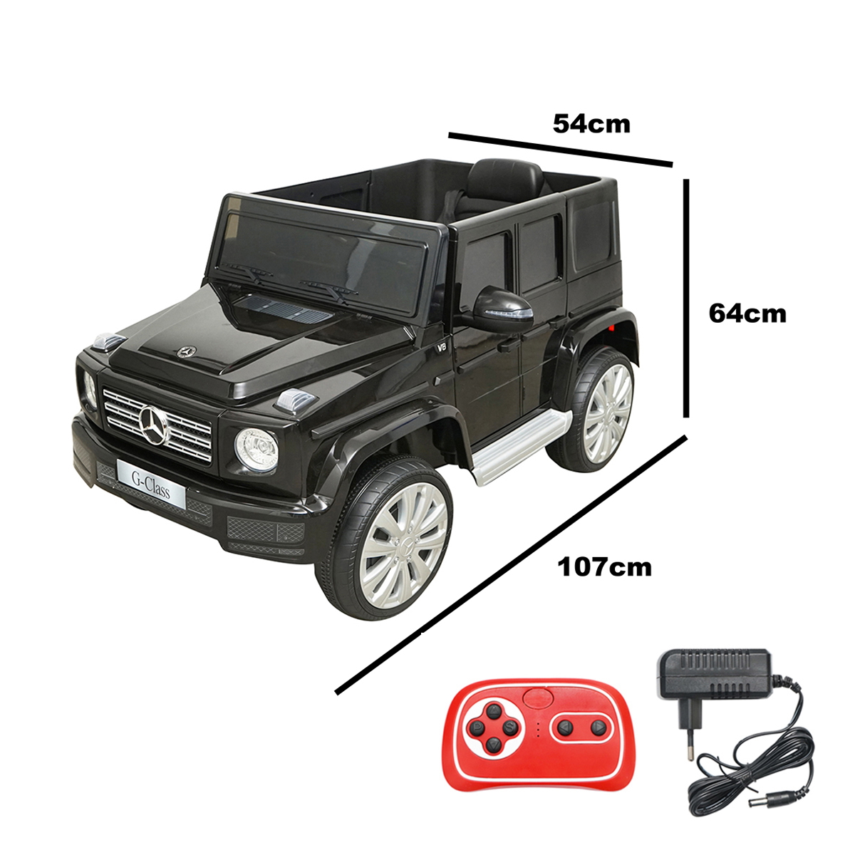 Masinuta electrica cu baterie 6V/7Ah si telecomanda pentru copii Mercedes G500 JJ2077 negru