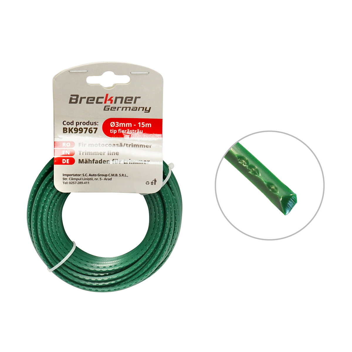 Fir zimtat verde pentru motocoasa 3mmx15m Breckner Germany