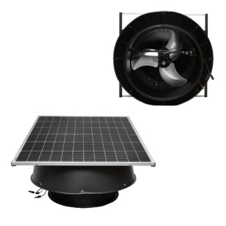 Ventilator evacuare acoperis axial industrial 600mm, 12000m3/h, motor brushless cu panou solar 180W Breckner Germany