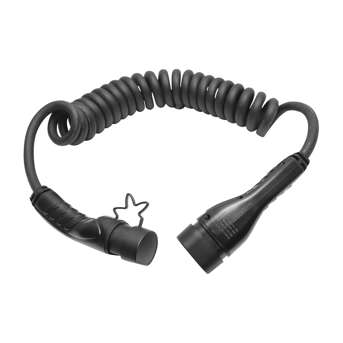 Cablu spiralat incarcare 380V, 5M, Type 2, pentru masini electrice 22KW, 32A, trifazic IP55