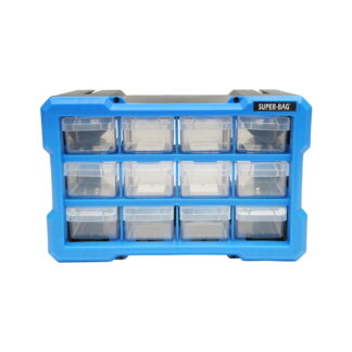 Cutie depozitare albastra din plastic modulara, 12 sertare 158x266x170mm Breckner Germany
