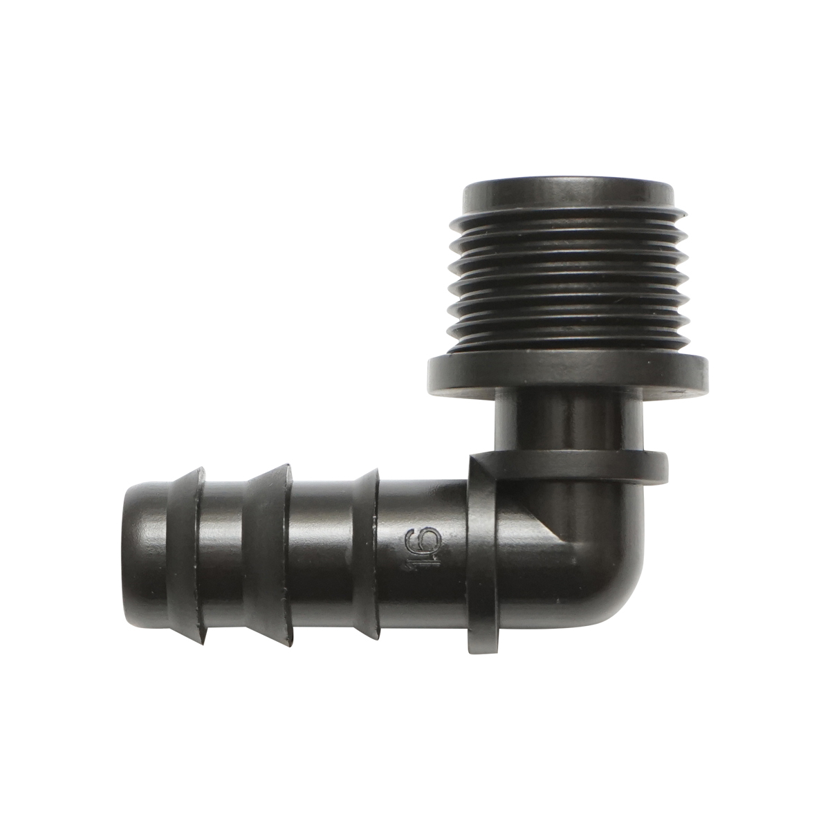 Cot conector stut tub picurare 16mm, filet exterior 3/4 inch pentru sisteme de irigatii