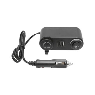 Prelungitor priza auto cu priza 24V, bricheta si 2xUSB