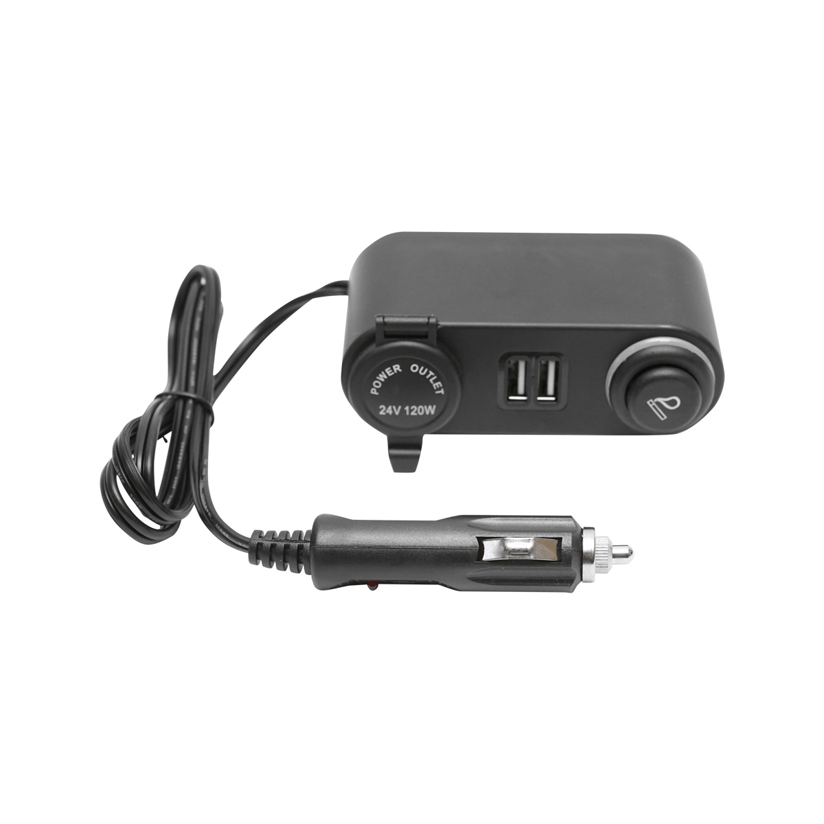 Prelungitor priza auto cu priza 24V, bricheta si 2xUSB
