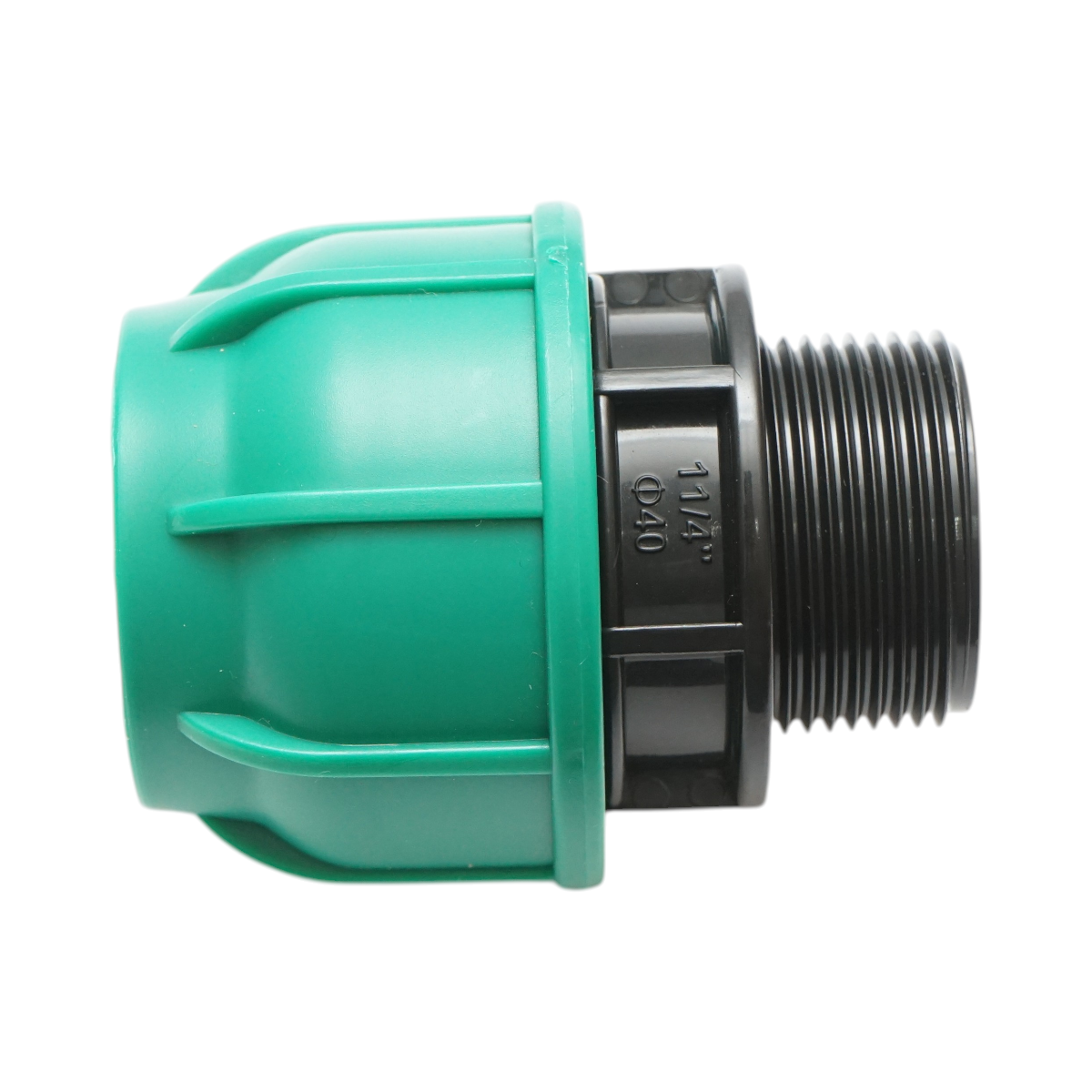 Racord compresiune cu filet exterior 40mmx1-1/4 inch, PN16 bar pentru sisteme de irigatii