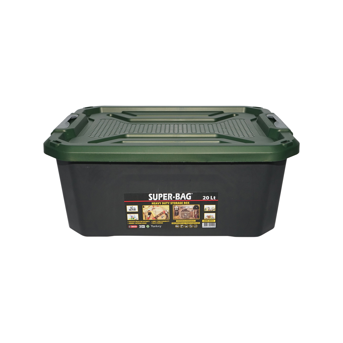 Cutie, lada depozitare heavy duty 20L cu capac, verde 490x380x200mm Breckner Germany