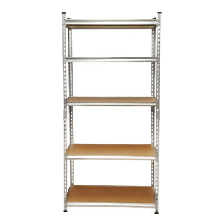 Raft metalic cu 5 polite MDF, 180x90x30cm, 120kg/polita, montaj fara suruburi Breckner Germany