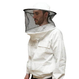 Bluza apicola alba cu masca de protectie marimea L