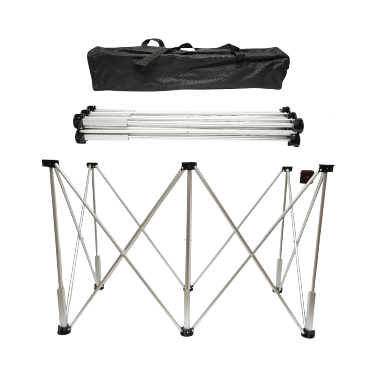 Masa de lucru pliabila tip acordeon cu 6 picioare, cadru din aluminiu 116x61x72cm