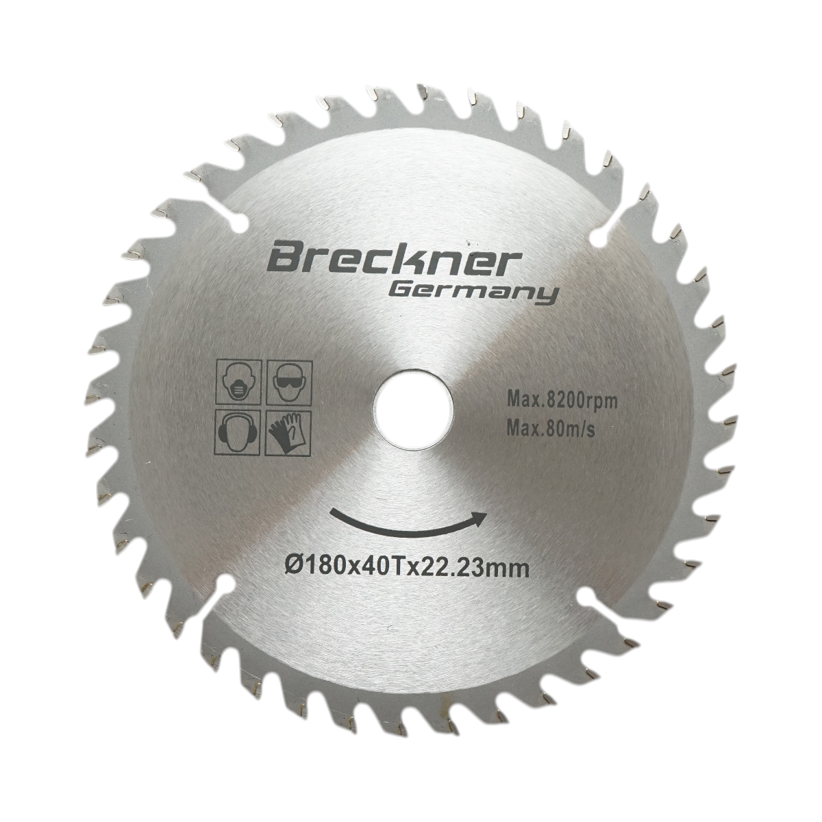 Disc circular vidia pentru lemn 180x22.23mm, 40 dinti, turatie maxima 8200rpm Breckner Germany