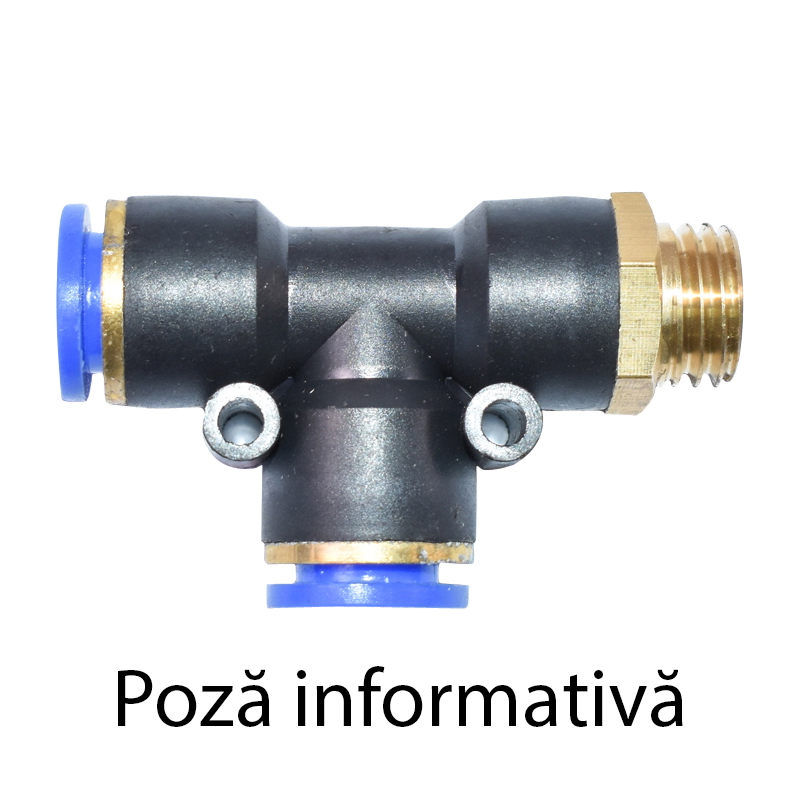 Mufa rapida T plastic si surub metalic fi 8x8 cu 1/8