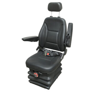 Scaun universal reglabil pe inaltime si greutate 40-120Kg, cotiere si spatar rabatabil 50-90° pentru tractor, utilaje agricole, industriale, stivuitor