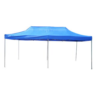 Cort pavilion pliabil 3x6m albastru impermeabil, inaltime reglabila, cadru metalic Breckner Germany