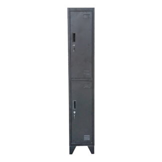 Dulap metalic fiset dublu tip vestiar negru cu 2 usi securizate 1850x380x450mm Breckner Germany