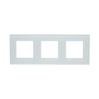 Rama tripla sticla alba priza si intrerupator 228x86x10mm
