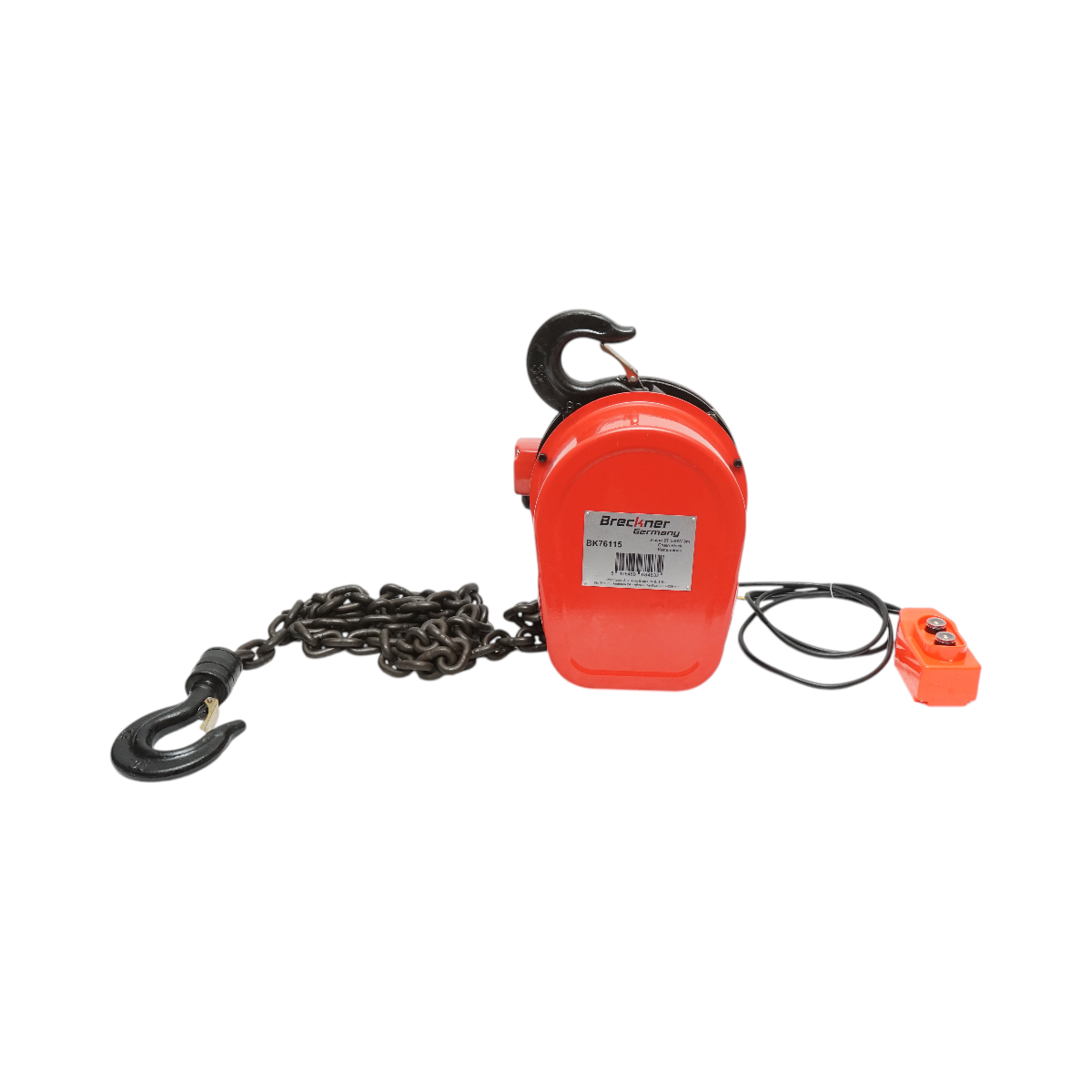 Palan electric otel 380V, 500W cu lant 3m, sarcina maxima 2000kg, carlig cu siguranta 3T Breckner Germany