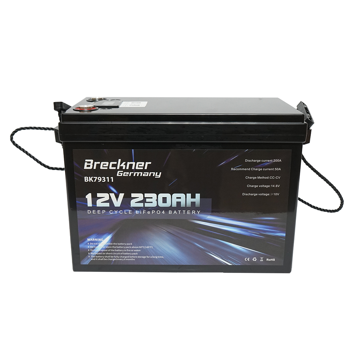 Baterie Li-ion LiFePO4 12.8V, 230Ah (deep cycle) cu BMS, LCD display si protectie temperatura Breckner Germany