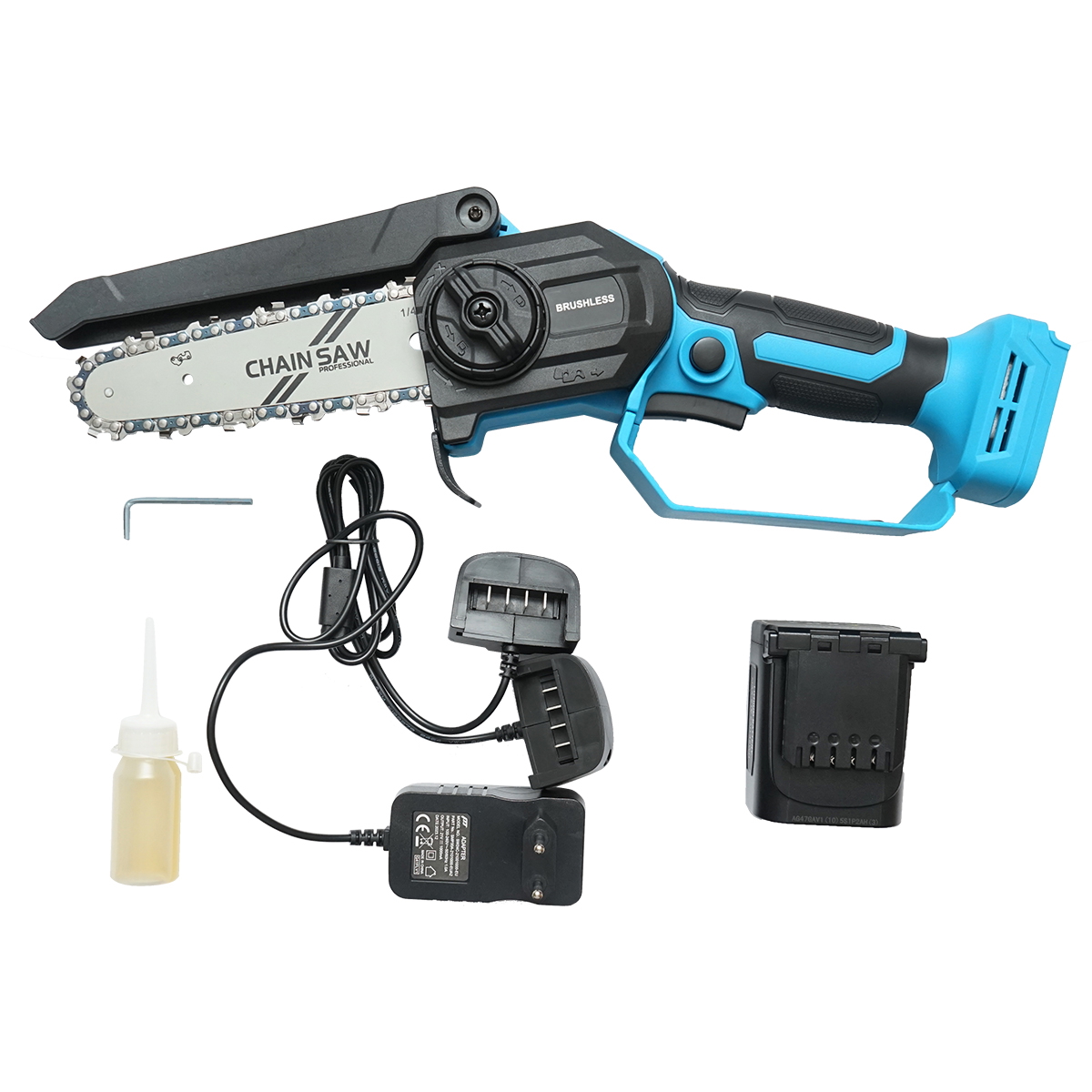 Mini fierastrau electric 500W cu acumulator 21V, 2Ah Li-ion, motor brushless, lama 6 inch (150mm)