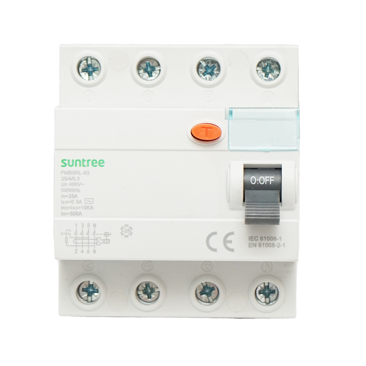 Intrerupator automata diferential 4P 25A 30mA 6kA, tip AC Suntree