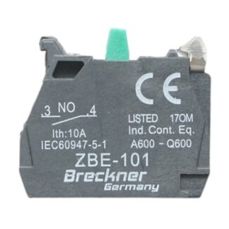 Bloc contact auxiliar 1NO, 24V/10A 22mm LAY5 Breckner Germany