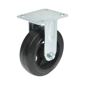 Roata fixa industriala 150x50mm fara frana, cauciuc plin negru, placa otel 115x100mm 200kg
