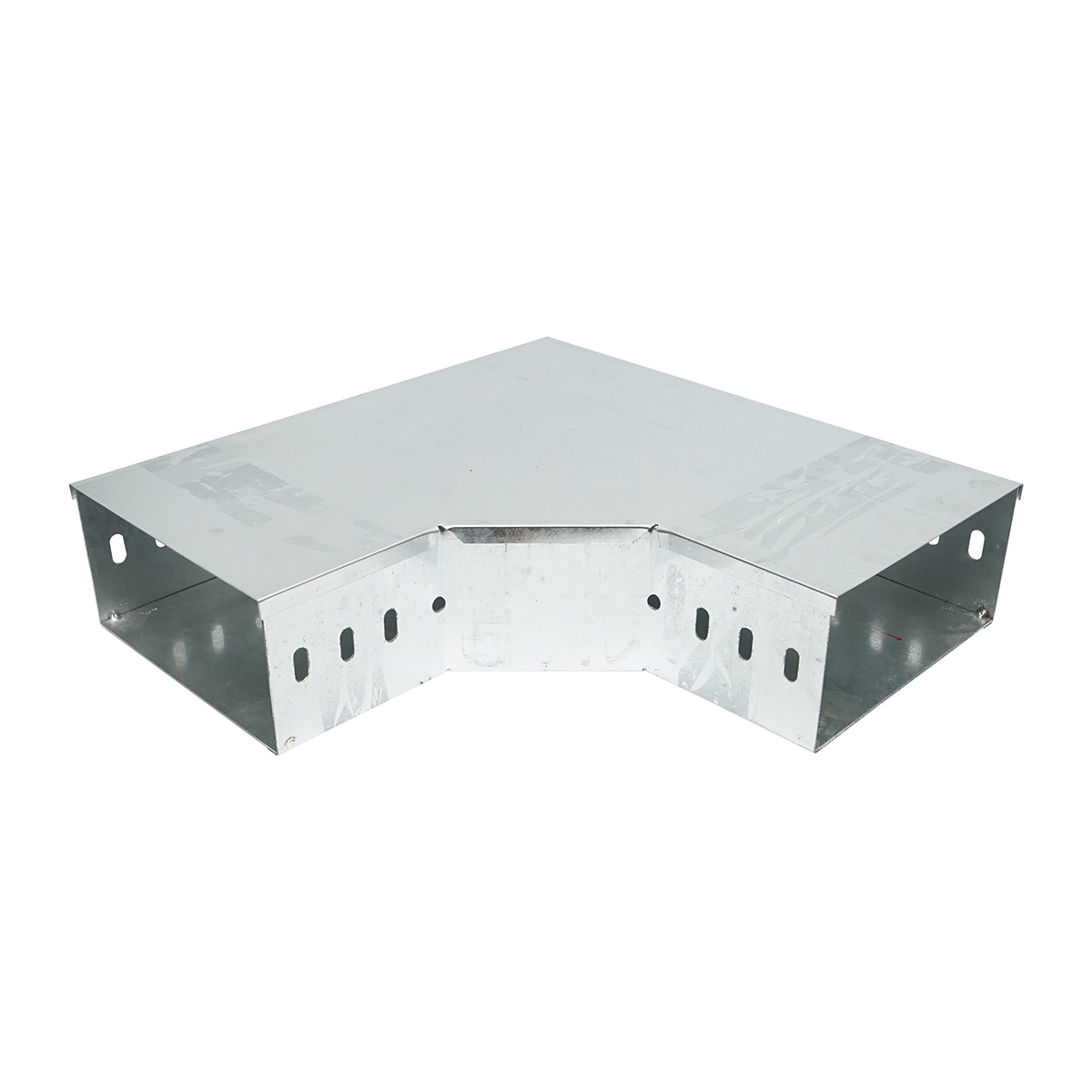 Cot orizontal 90 grade din otel galvanizat pentru jgheab 100x200mm