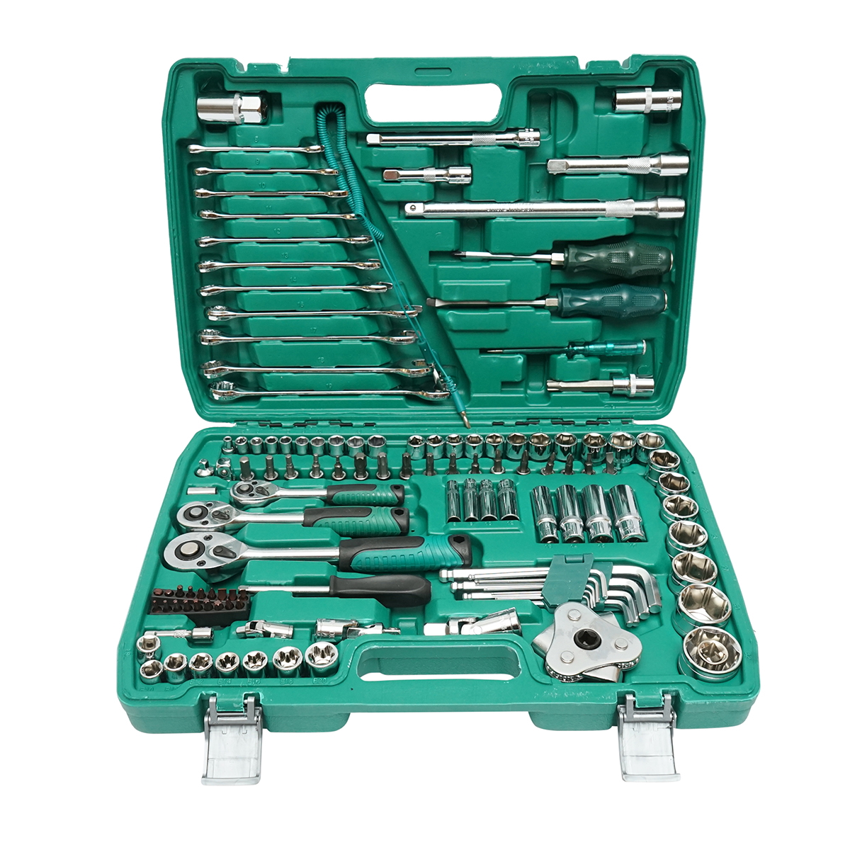 Trusa chei tubulare hexagonale, fixe, torx, imbus antrenor cu clichet 121 piese Breckner Germany