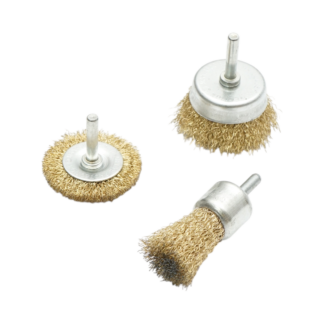Set 3 perii sarma circulare 50mm, cupa 50mm, pensula 25mm, tija 6mm, max. 4500rpm Breckner Germany
