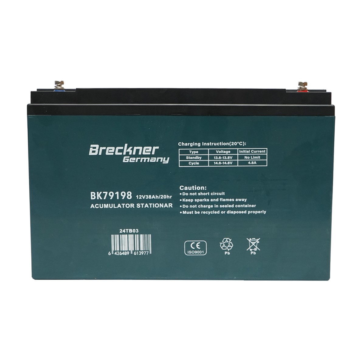 Baterie VRLA cu gel pentru bicicleta electrica 12V 38Ah 20HR 268x170x77mm Breckner Germany