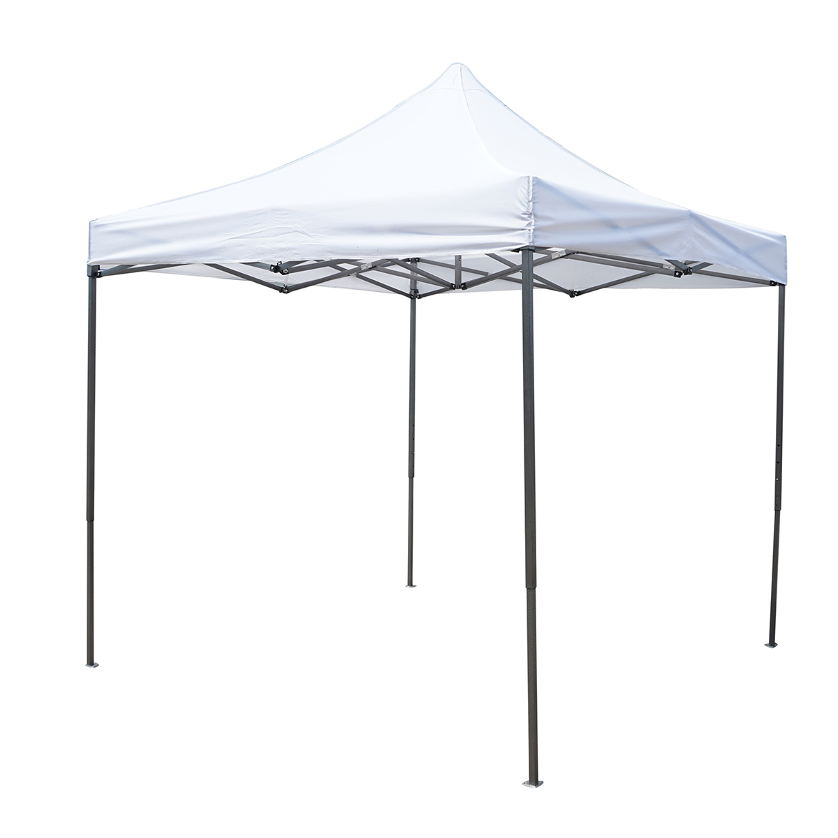 Cort pavilion pliabil 2.5x2.5m alb impermeabil, inaltime reglabila, cadru metalic Breckner Germany