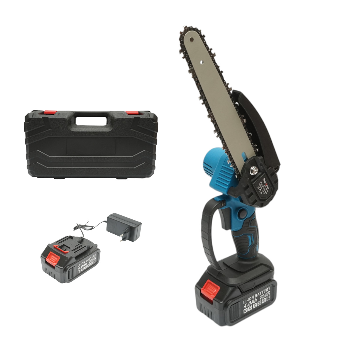 Mini fierastrau electric cu 2 acumulatori 24V, 4Ah Li-ion, lama 8 inch (200mm), turatie 4000rpm Breckner Germany