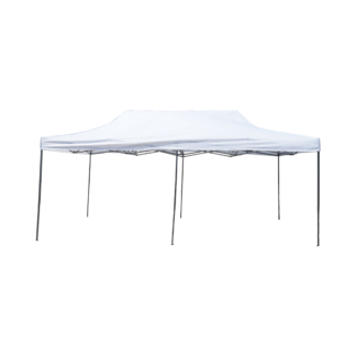 Cort pavilion pliabil 3x6m alb impermeabil, inaltime reglabila, cadru metalic Breckner Germany