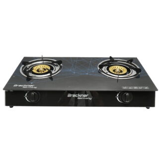 Aragaz, plita cu 2 arzatoare din fonta 3KW, sticla securizata 700x380x94mm Breckner Germany