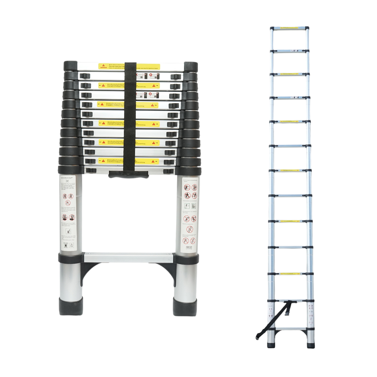 Scara aluminiu telescopica 3.8m, 13 trepte antiderapante, sarcina maxima 150kg Breckner Germany