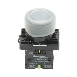 Buton comanda negru cu capac protectie 1NO, 400V/10A, LAY5-EP21, IP65 Breckner Germany