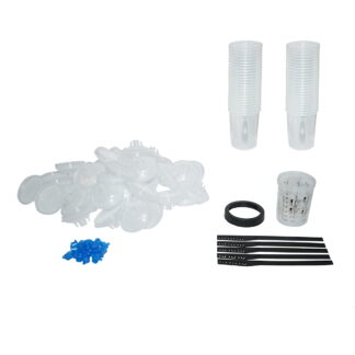 Set 50 pahare 800 ml mixare vopsea cu capac filtrant 125 microni pentru pistol de vopsit