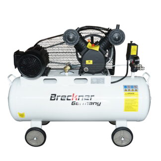 Compresor aer pe curea 100L, motor 2 cilindri in V 3CP, 2.2KW/380V, presiune maxima 8 bar, volum aer aspirat 273 L/min Breckner Germany