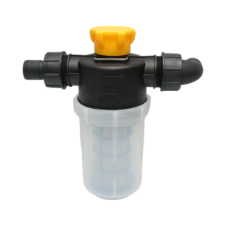 Filtru erbicidator transparent cu sita si valva autocuratare, racord 38mm