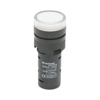Indicator semnalizare LED alb 24V AC/DC 16mm Breckner Germany