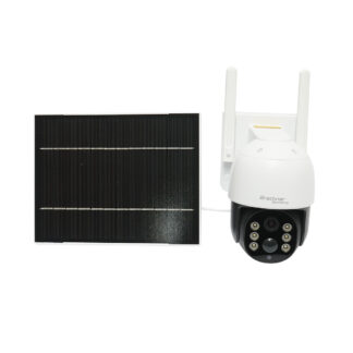 Camera supraveghere 4 MP cu panou solar 7.6W, baterie 18650, cartela sim 4G, rotativa 360 grade PTZ cu senzor de miscare, card memorie 64 GB, detectie umana PIR si aplicatie iCSee