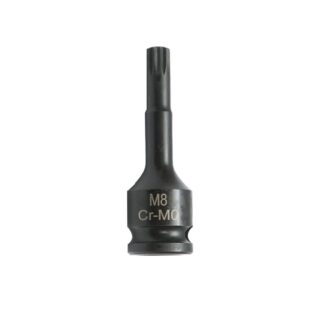 Cheie tubulara de impact spline M8, 60mm, patrat 3/8 inch Cr-Mo