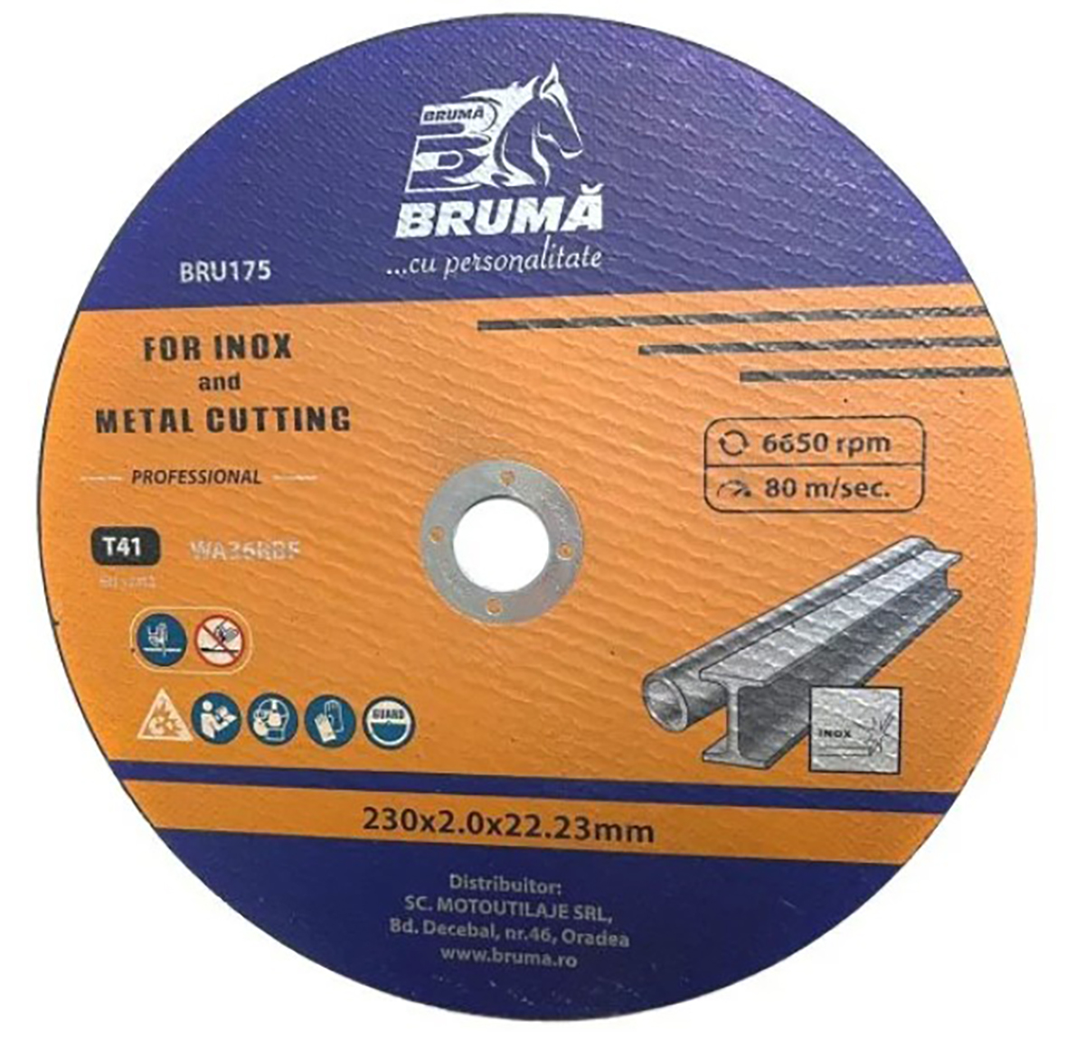 Panza disc flex T41 230x22.23x2mm pentru taiat inox si metal