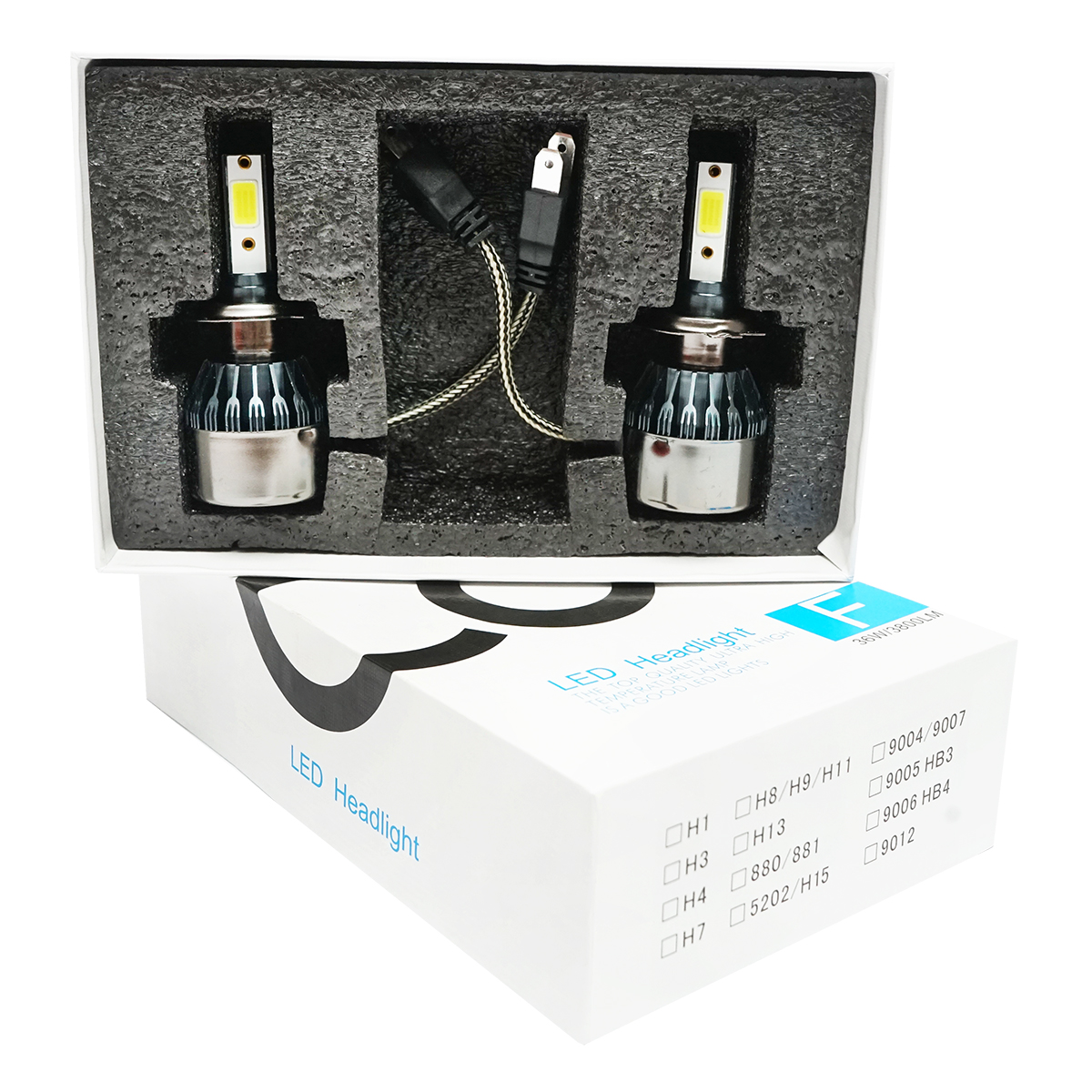 Set 2 becuri LED H7 36W/3800LM C6-H7, 12V, 6500K